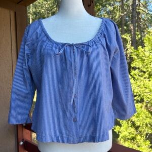 Quizz Vintagw Blue Striped Women's Top